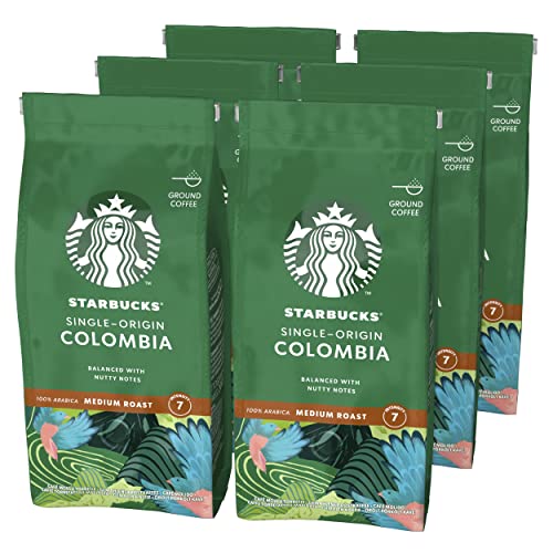 STARBUCKS Single Origin Colombia Caffè Macinato Tostatura Media, 6 Sac...