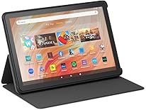 Amazon Fire HD 10 tablet (32 GB, Black, Ad-Supported) + Case with Stand (Black)
