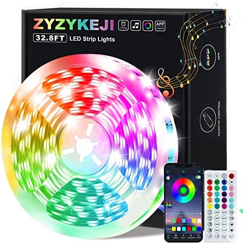 32.8ft Led Lights Strip for Bedroom,5050 RGB Led Strip Lights Music Sync Color Changing, Led Light Strip with Remote and App Control Led Strips, Led Lights for Room Home TV Party Decoration (10 M)