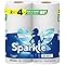 Sparkle Tear-A-Square Paper Towels, 2 Double Rolls = 4 Regular Rolls, Customizable Sheet Size Paper Towel