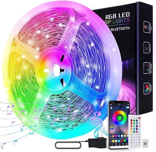 ZXMEAN Led Lights 65.6ft/20M,Ultra Long Music Sync Smart RGB LED Strip Lights with Bluetooth APP Control 44 Keys Remote, Color Changing Led Lights Strip for Bedroom Christmas Party Home Decoration