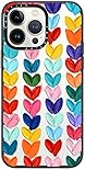 CASETiFY Compact iPhone 14 Pro Max Case [2X Military Grade Drop Tested / 4ft Drop Protection] - Polka Daub Hearts - Clear Black