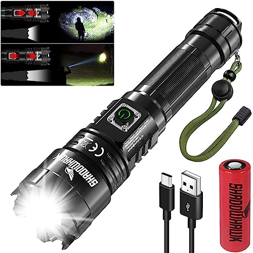 Shadowhawk Torcia LED Potente Professionale, Ricaricabi...