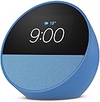 All-new Echo Spot (2024 release), Smart alarm clock with vibrant sound + Alexa, Ocean Blue