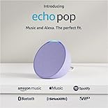 Echo Pop | Full sound compact smart speaker with Alexa - Lavender Bloom + 4 months of Amazon Music Unlimited FREE