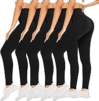 BLONGW 5 Pack Leggings for Women High Waisted Tummy Control Workout Leggings Buttery Soft Yoga Pants