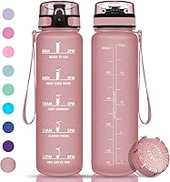 Vikaster Gourde Sport, 500 ML Bouteille d'eau, sans BPA, Étanche & Réutilisable, avec Filtre et Marqueur de Temps,...