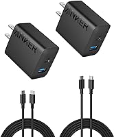 Anker iPhone 15 Charger, Anker USB C Charger, 2-Pack 20W Dual Port USB Fast Wall Charger, USB C Charger Block for iPhone...