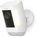 Ring Spotlight Cam Pro, Battery | 3D Motion Detection, Two-Way Talk with Audio+, and Dual-Band Wifi (2022 release) - White