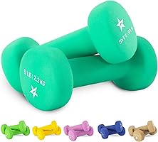 Yes4All Neoprene Coated Dumbbell Hand Weight Sets of 2 - Multiple Weight Options with 15 Colors, Hexagon Shape,...