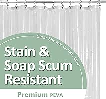 Barossa Design Plastic Shower Liner Clear - Premium PEVA Shower Curtain Liner with Rustproof Grommets and 3 Magnets,...