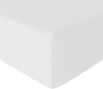 Image of Amazon Basics Formsydda lakan i mikrofiber, ljus vit, dubbel storlek (135 x 190 x 30 cm), lätt, mjukt och skrynkelbeständigt