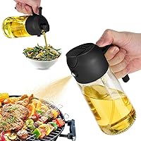 TrendPlain 16oz Oil Dispenser Bottle for Kitchen - 2 in 1 Olive Oil Dispenser and Oil Sprayer - 470ml Olive Oil Bottle -...