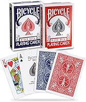 Bicycle Rider Back Playing Cards, Standard Index, Poker Cards, Premium Playing Cards, Red & Blue, 2 Count (Pack of 1)