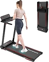 CITYSPORTS Tapis de Course,Tapis Roulant Pliable 12 km/h,avec Affichage LED,APP et 360° Tablet Holder,Walking Pad...