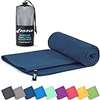 Fit-Flip Mikrofaser Handtuch - kompakte Microfaser Handtücher - ideal als Sporthandtuch, Reisehandtuch, Strandtuch - schnelltrocknend und leicht - Badetuch groß (80x160cm, Marineblau)