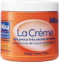 Mixa Intensif Peaux Sèches - La Crème des Peaux Très Sèches et Ternes - Multi Usages Visage, Corps, Mains, Pieds -...