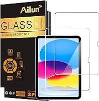 Ailun 2 Pack Screen Protector for iPad 10th Generation 10.9 Inch Display 2022 Tempered Glass [Face ID & Apple Pencil...