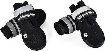 Image of Amazon Basics Waterproof Anti-Slip Reflective Dog Boots, Size 3 - 2.0" x 2.5"