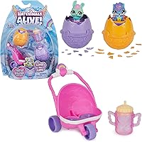 Hatchimals Alive, Hatch N’ Stroll Playset with Stroller Toy and 2 Mini Figures in Self-Hatching Eggs, Kids Toys for...