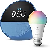 Echo Spot (2024 release) with Sengled LED Smart Light Bulb, Ocean Blue
