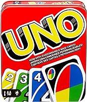 Mattel Games UNO Card Game for Family Night, Travel Game & Gift for Kids in a Collectible Storage Tin for 2-10 Players...