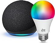 Echo Dot (5th Gen) + Evolux Smart Bulb | Charcoal