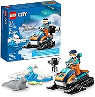 LEGO City Arctic Explorer Snowmobile 60376 Building Toy Set, Snowmobile Playset with Minifigures and 2 Seal Figures for...