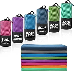 BOGI Microfiber Travel Sports Towel-Quick Dry Towel, Soft Lightweight Microfiber Camping Towel Absorbent Compact Travel Towel for Camping Gym Yoga Swimming Backpacking (L:60&#39;&#39;x30&#39;&#39;+16&#39;&#39;x16&#39;&#39;-Nblue)