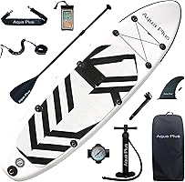 Aqua Plus 6inches Thick Inflatable SUP for All Skill Levels Stand Up Paddle Board,Paddle,Double Action Pump,ISUP Travel...