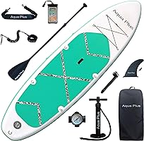 Aqua Plus 6inches Thick Inflatable SUP for All Skill Levels Stand Up Paddle Board,Paddle,Double Action Pump,ISUP Travel...