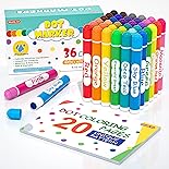 Shuttle Art Washable Dot Markers 36 Colors with Free Activity Book, Fun Art Supplies for Kids Toddlers and Preschoolers, Non Toxic Water-Based Paint Daubers, Dot Art Markers