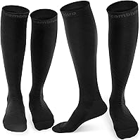 CAMBIVO 2 Pairs Compression Socks for Men and Women(20-30 mmHg), Compression Stocking for Swelling, Nurse, Flight...