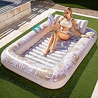 Sloosh Inflatable Tanning Pool Lounger Float for Adults, 85" x 57" Extra Large Suntan Tub Pool Floats Sun Tan Tub Ice...