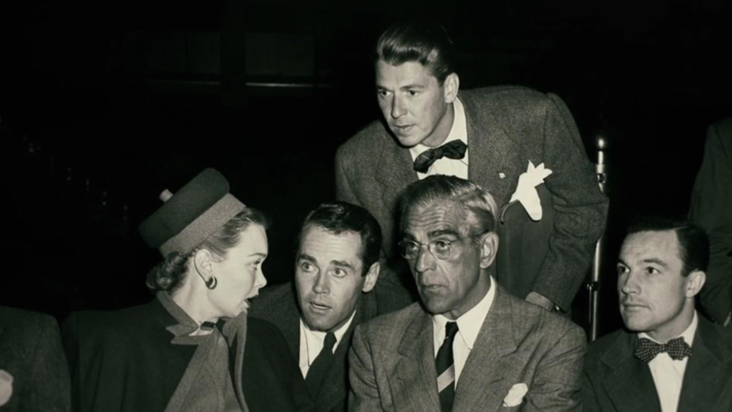 Henry Fonda, Gene Kelly, Boris Karloff, Ronald Reagan, and Jane Wyman in The Reagans (2020)