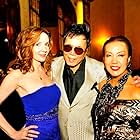 Helene Cardona, Ric Young and designer Sue Wong attend Sue Wong 'Jazz Babies' Spring 2014 Runway Show after party on October 9, 2013 in Los Angeles, California.