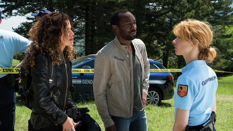 Barbara Cabrita, Odile Vuillemin, and Cyril Gueï in Eyewitness (2018)