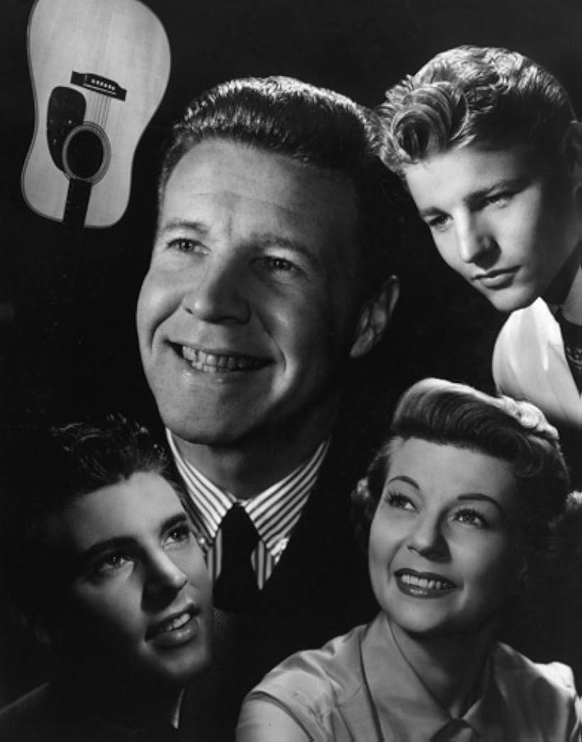 "The Adventures of Ozzie & Harriet" Ricky Nelson, Ozzie Nelson, David Nelson, Harriet Hilliard circa 1957