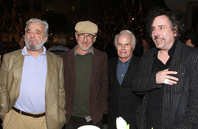 Steven Spielberg, Tim Burton, Richard D. Zanuck, and Stephen Sondheim at an event for Sweeney Todd: The Demon Barber of Fleet Street (2007)