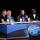 Ellen DeGeneres, Simon Cowell, Randy Jackson, and Kara DioGuardi in American Idol (2002)