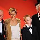 Jean-Pierre Dardenne, Luc Dardenne, Cécile de France, and Thomas Doret at an event for The Kid with a Bike (2011)