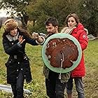 April Mullen, Tim Doiron and Katharine Isabelle on the set of 88.