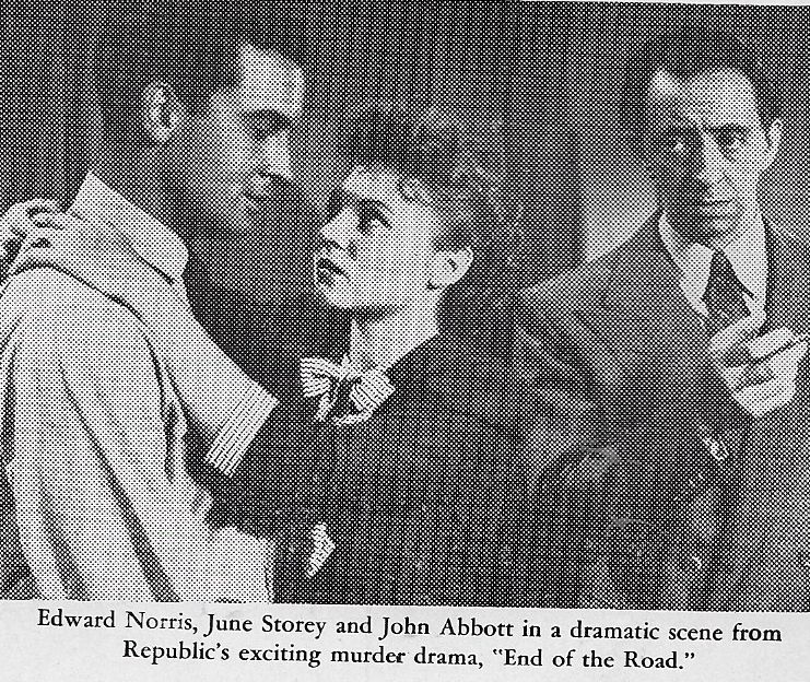 John Abbott, Edward Norris, and June Storey in End of the Road (1944)