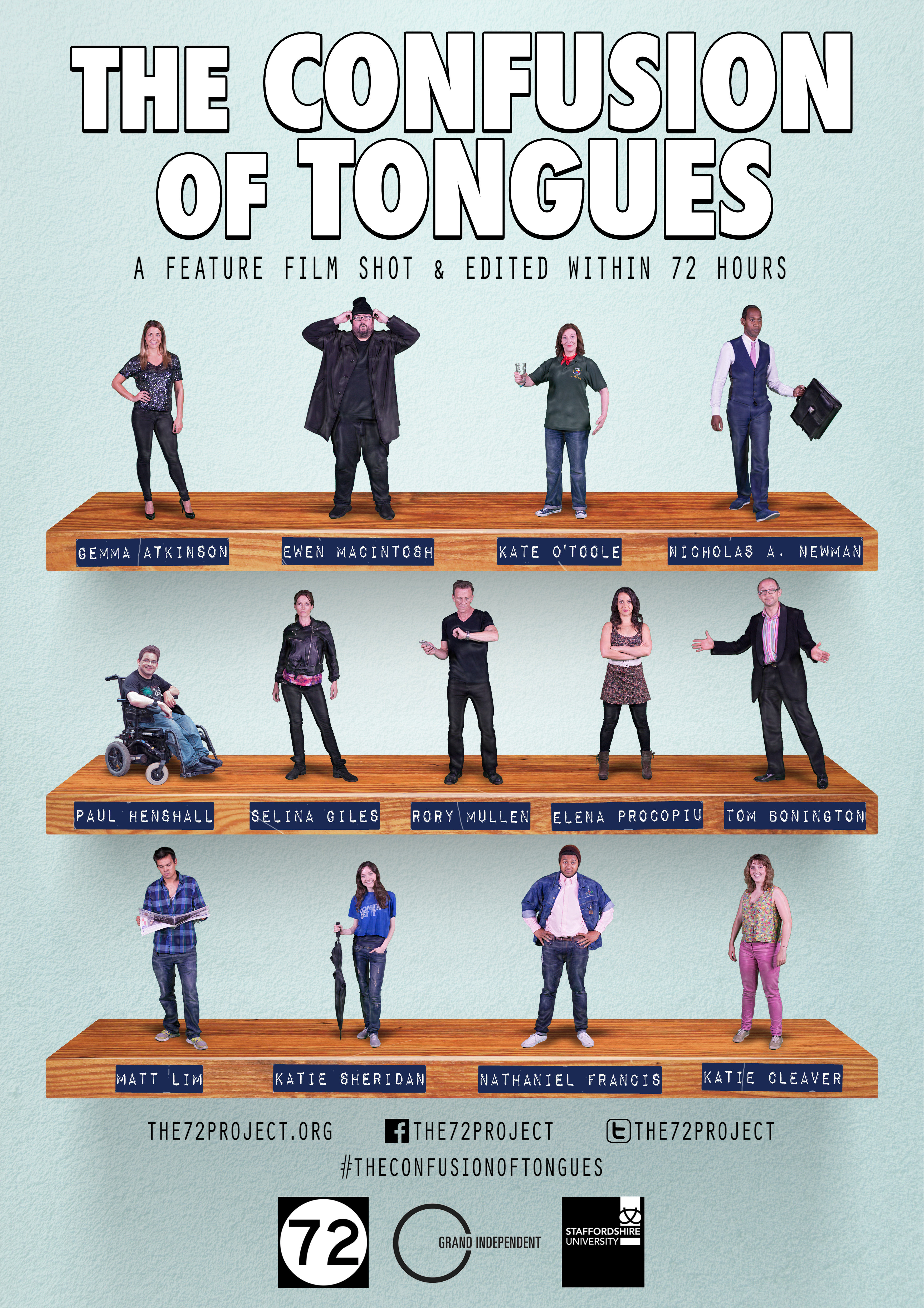 Kate O'Toole, Selina Giles, Gemma Atkinson, Ewen MacIntosh, Rory Mullen, Paul Henshall, Katie Sheridan, Elena Procopiu, Tom Bonington, Katie Cleaver, Nathaniel Francis, Nicholas A. Newman, and Matt Lim in The Confusion of Tongues (2014)