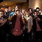 Seth Rogen, Martin Starr, Emma Watson, Jonah Hill, and Aziz Ansari in This Is the End (2013)