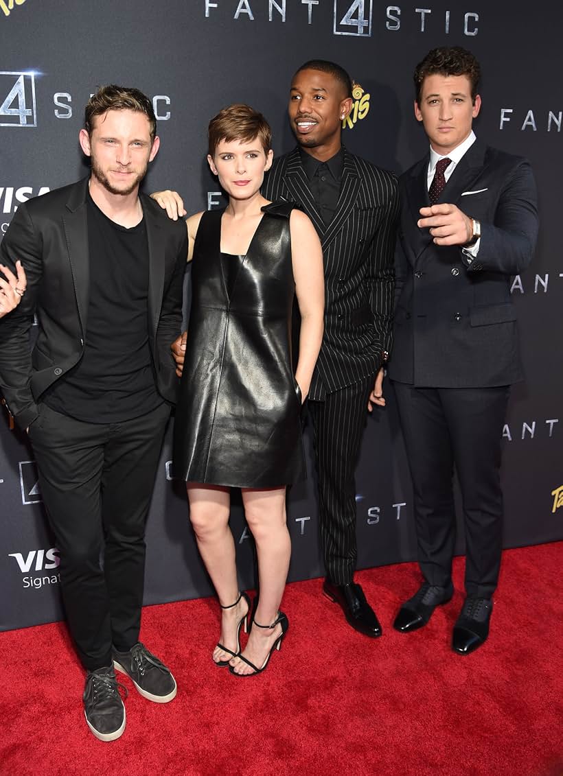 Jamie Bell, Michael B. Jordan, Kate Mara, and Miles Teller at an event for Fantastic Four (2015)