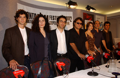 Atom Egoyan, Elias Koteas, David Alpay, Eric Bogosian, Marie-Josée Croze, Arsinée Khanjian, and Robert Lantos at an event for Ararat (2002)