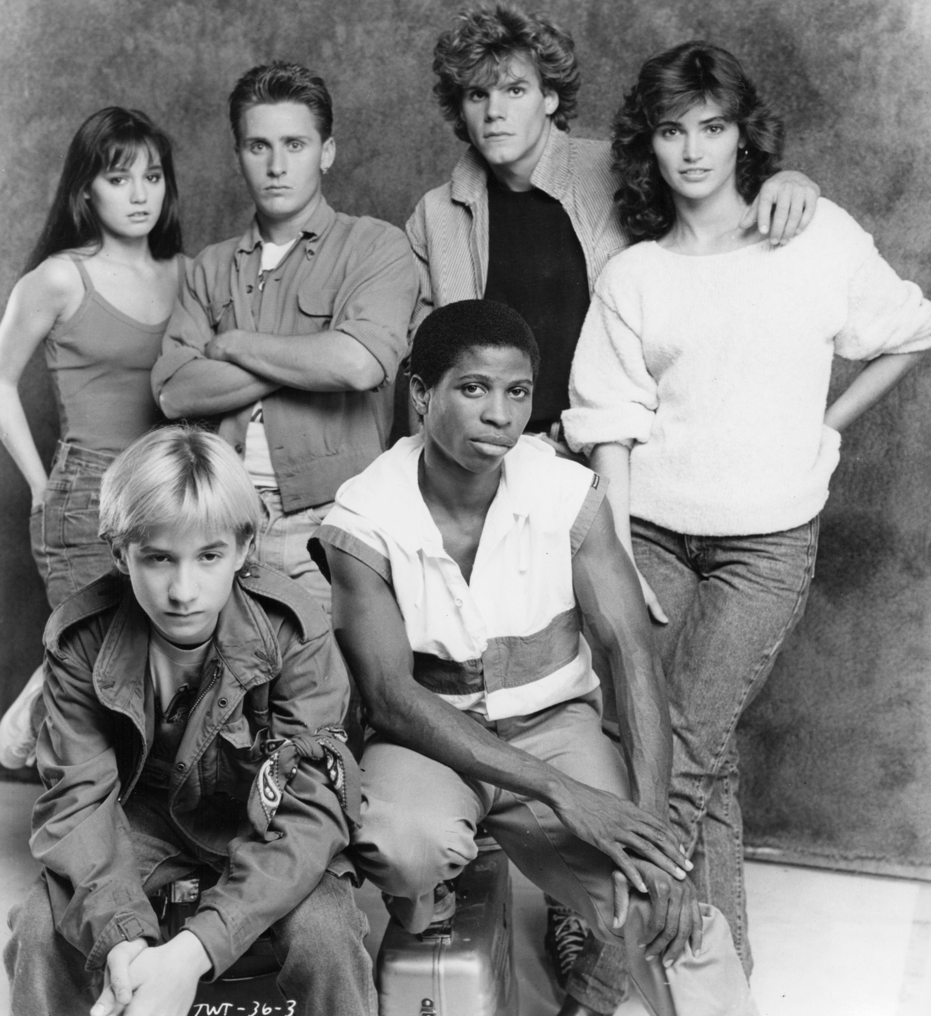 Emilio Estevez, Kim Delaney, Craig Sheffer, Frank Howard, Jill Schoelen, and Larry B. Scott in That Was Then... This Is Now (1985)