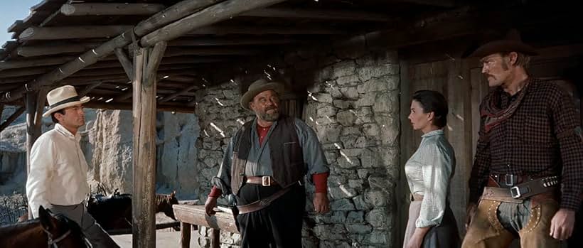 Gregory Peck, Jean Simmons, Chuck Connors, and Burl Ives in The Big Country (1958)