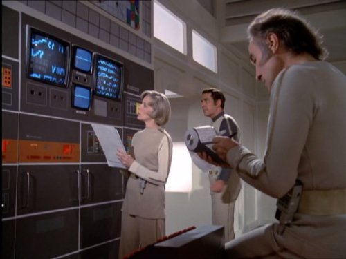 Barbara Bain, Martin Landau, and Barry Morse in Space: 1999 (1975)